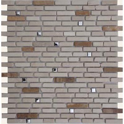 MBC103<br> Marble and Stainless Steel Mixed Misaic Tile on 12x12 MBC103<br> Marble and Stainless Steel Mixed Misaic Tile on 12x12