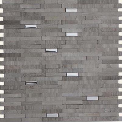MBC107<br> Marble and Stainless Steel Mixed Misaic Tile on 12x12 MBC107<br> Marble and Stainless Steel Mixed Misaic Tile on 12x12