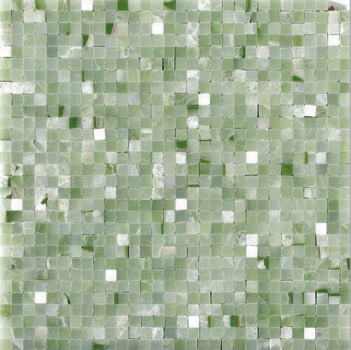 MBJ315<br>Jade Mosaic Tile on 12 x 12 Mesh MBJ315<br>Jade Mosaic Tile on 12 x 12 Mesh