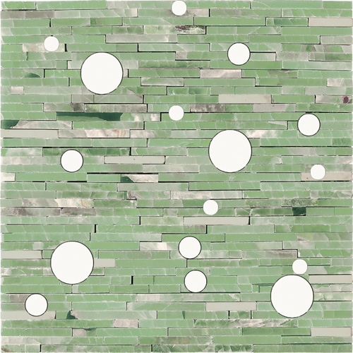 MBJ715<br>Jade and Marble Mosaic Tile on 12 x 12 Mesh MBJ715<br>Jade and Marble Mosaic Tile on 12 x 12 Mesh